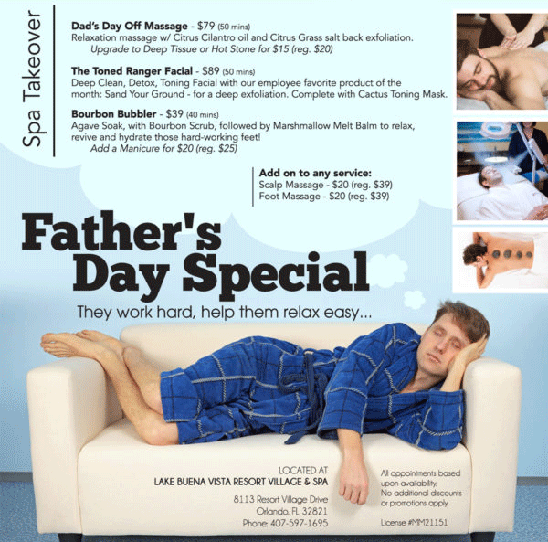 Father's Day spa