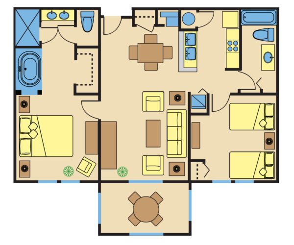 Lake Buena Vista Resort Village & Spa - 2Bedroom Floor plan